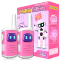 Rechargeable Kids Walkie Talkies 2-Pack - Gen 2 Smart Robot Two-Way Radio Toys with LED Glowing Eyes, 1000FT Long Range Handheld Transceiver, Birthday Gifts for Girls Boys
